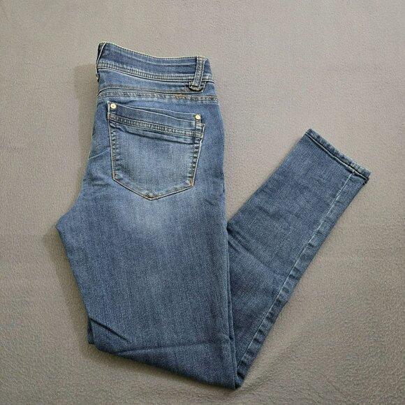 Democracy "Ab" Technology Women 8 Mid-Rise Slim Fit Blue Denim Skinny Jeans - Picture 2 of 12